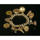 A 9ct gold curb chain bracelet,