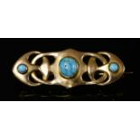 A 9ct gold turquoise brooch,