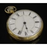 An 18ct gold top wind open-faced pocket watch,