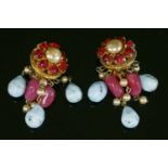 A pair of Christian Dior by Mitchel Maer simulated pearl and paste drop earrings, c.1950,