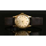 A gentlemen's 9ct gold Ulysse Nardin automatic strap watch, c.1950,