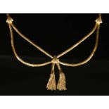 An Italian gold swag and tassel necklace, c.1960,