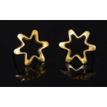 A pair of gold Georg Jensen open star earrings, c.1969,
