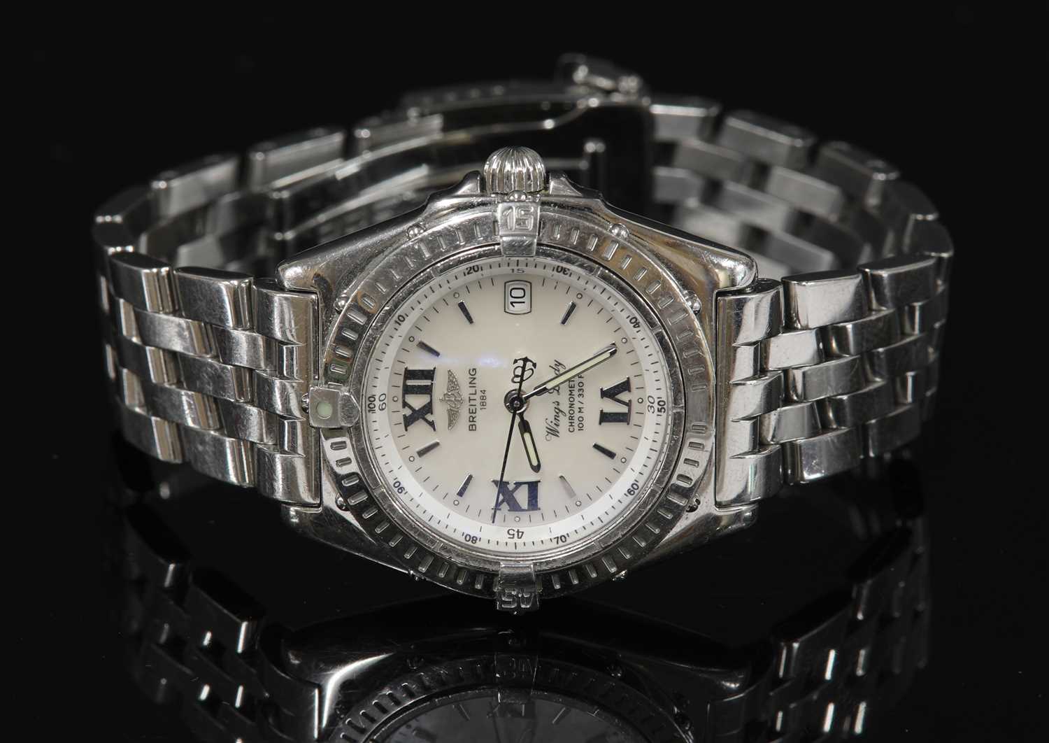 A ladies' stainless steel Breitling Wings Lady chronometer quartz bracelet watch,