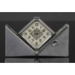 An Art Deco aluminium Gruen Carre mechanical purse watch c1930,