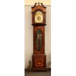 An inlaid mahogany longcase clock,