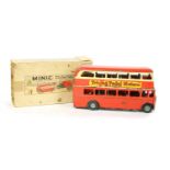 A Tri-ang minic clockwork tinplate double decker omnibus,