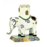 A rare Yorkshire Pratt ware elephant and castle money box,