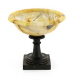 A Blue John bowl on stand,