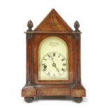 A rosewood Gothic Revival bracket clock,