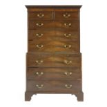 A George III mahogany chest on chest,