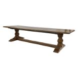 An large oak refectory table,