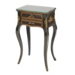 A French inlaid and ebonised lamp table,