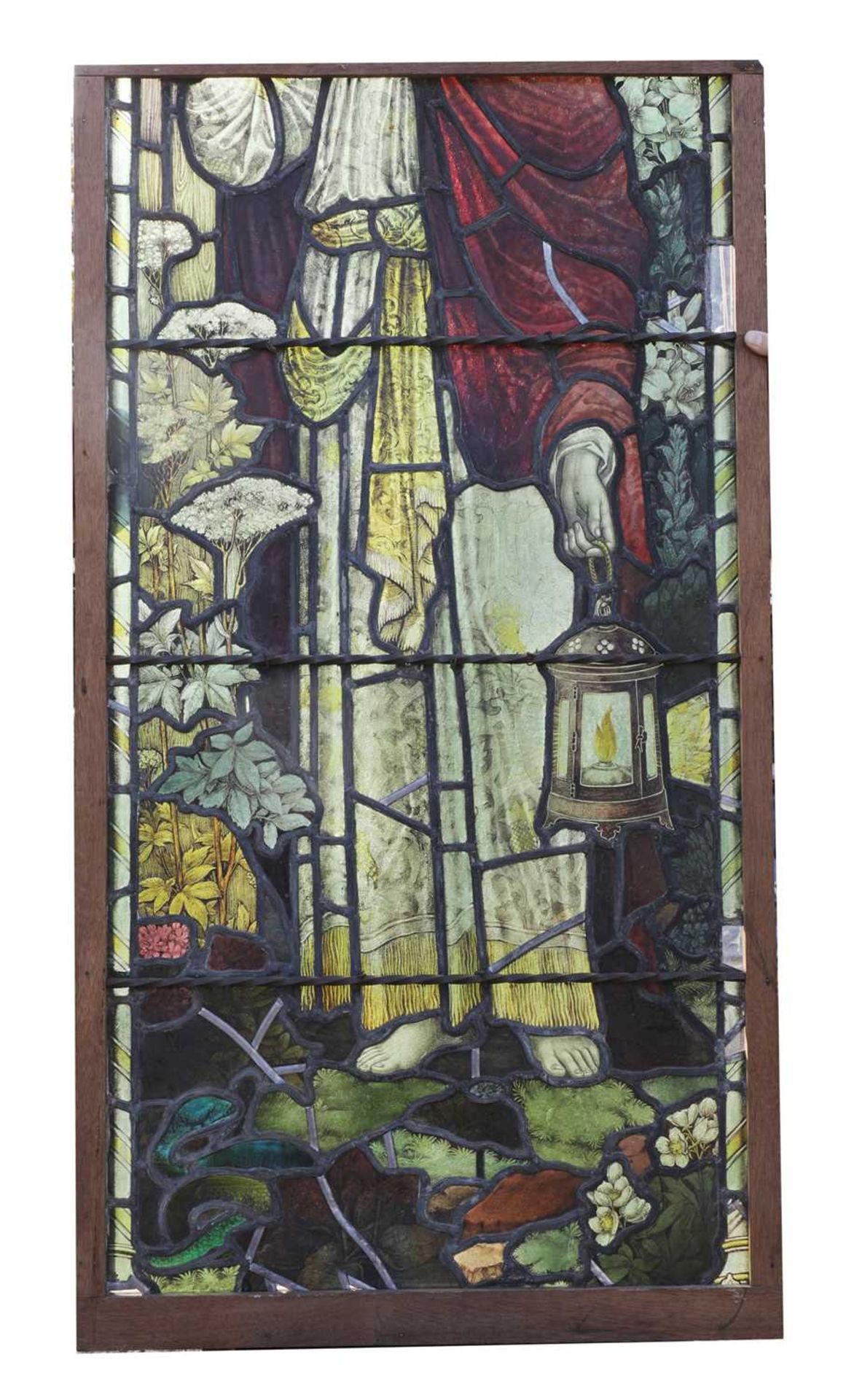 A large stained and leaded glass window, - Bild 2 aus 2
