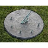 A rare circular slate sundial by Richard Melvin,