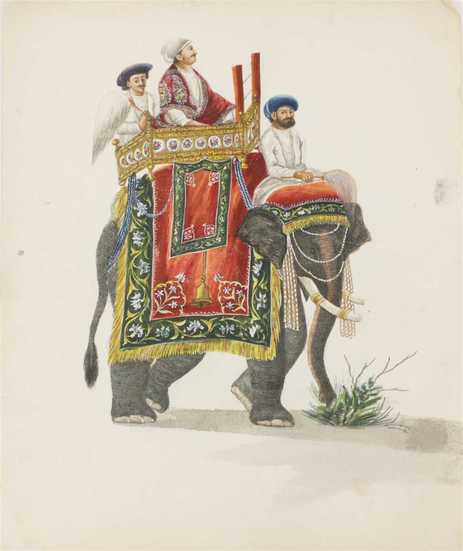 Two Indian watercolours of elephants, - Image 2 of 2