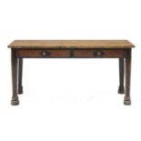 An ebonised mahogany side table,