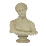A Victorian Copeland Parian ware bust of Clytie,