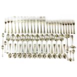 A matched silver Old English pattern cutlery set