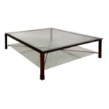 A large modern glazed coffee table,