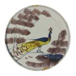 A Bristol delft polychrome 'Farmyard' plate,