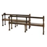 A pair of hall benches,