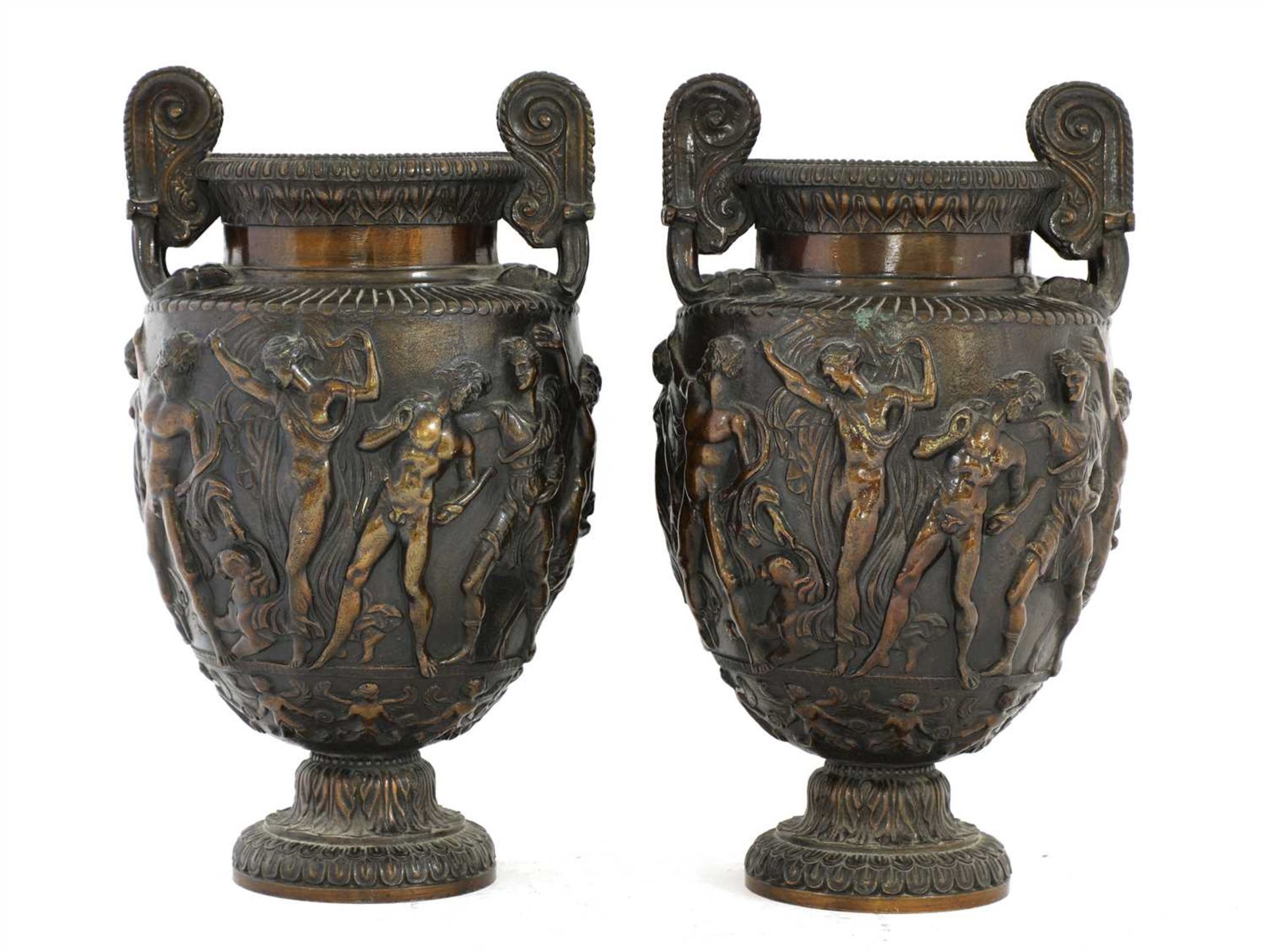 A pair of classical-style bronze amphorae, - Image 2 of 2