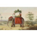 Two Indian watercolours of elephants,