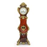 A miniature French tortoiseshell longcase clock,