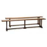 A pair of french chestnut benches,