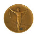 A bronze medal from the 1924 Winter Olympics at Chamonix, designed by Raoul Bernard