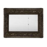 A large rectangular gilt-framed mirror,