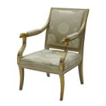 A French Empire-style elbow chair,