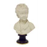 A Parian ware bust of a boy,