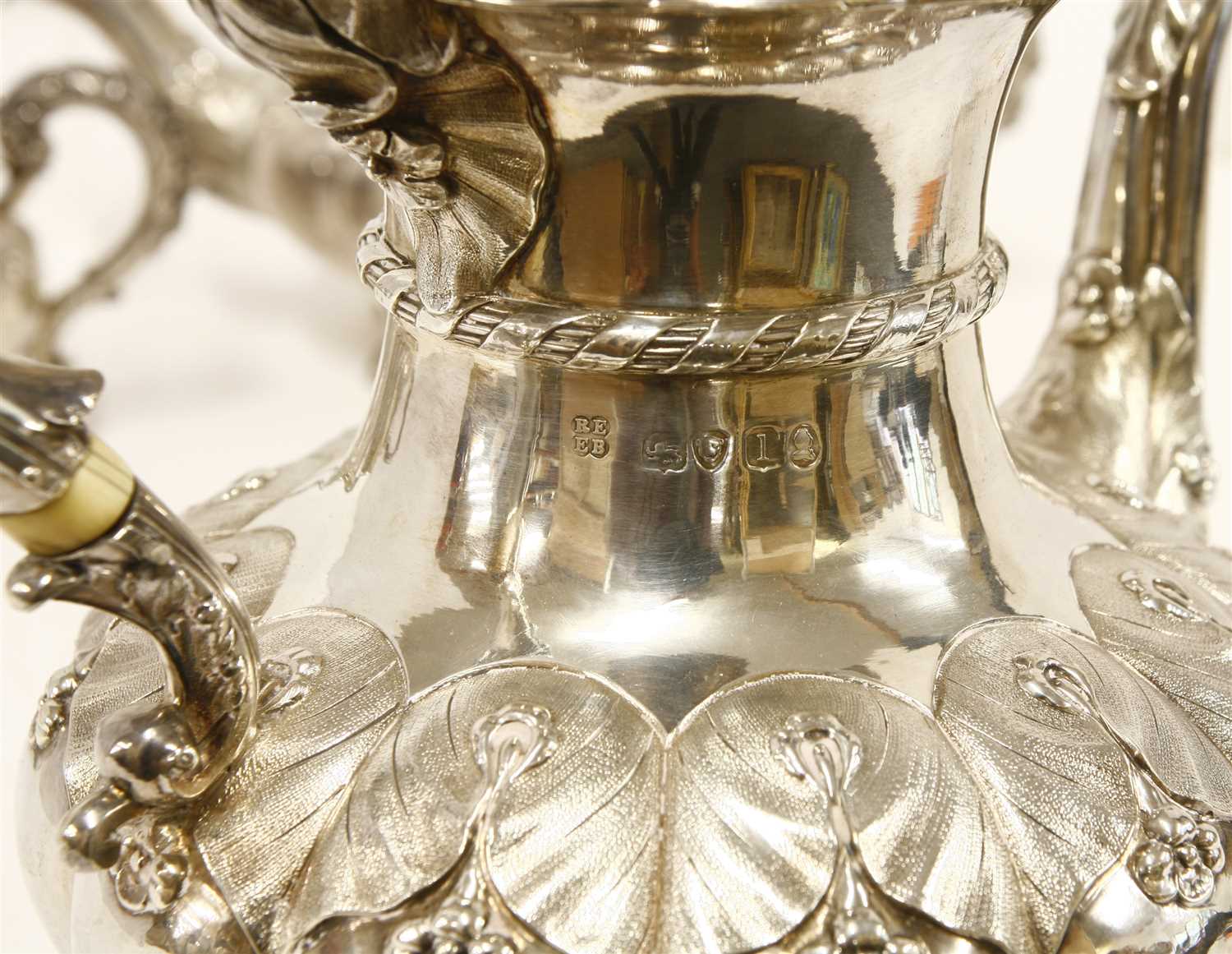 A George IV silver four-piece tea set, - Image 2 of 2