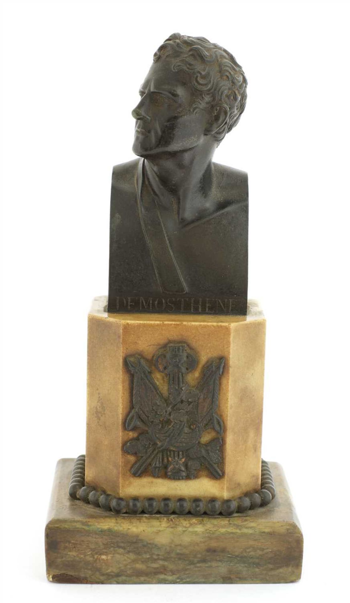 A bronze bust,