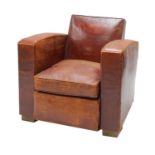 An Art Deco leather club chair,