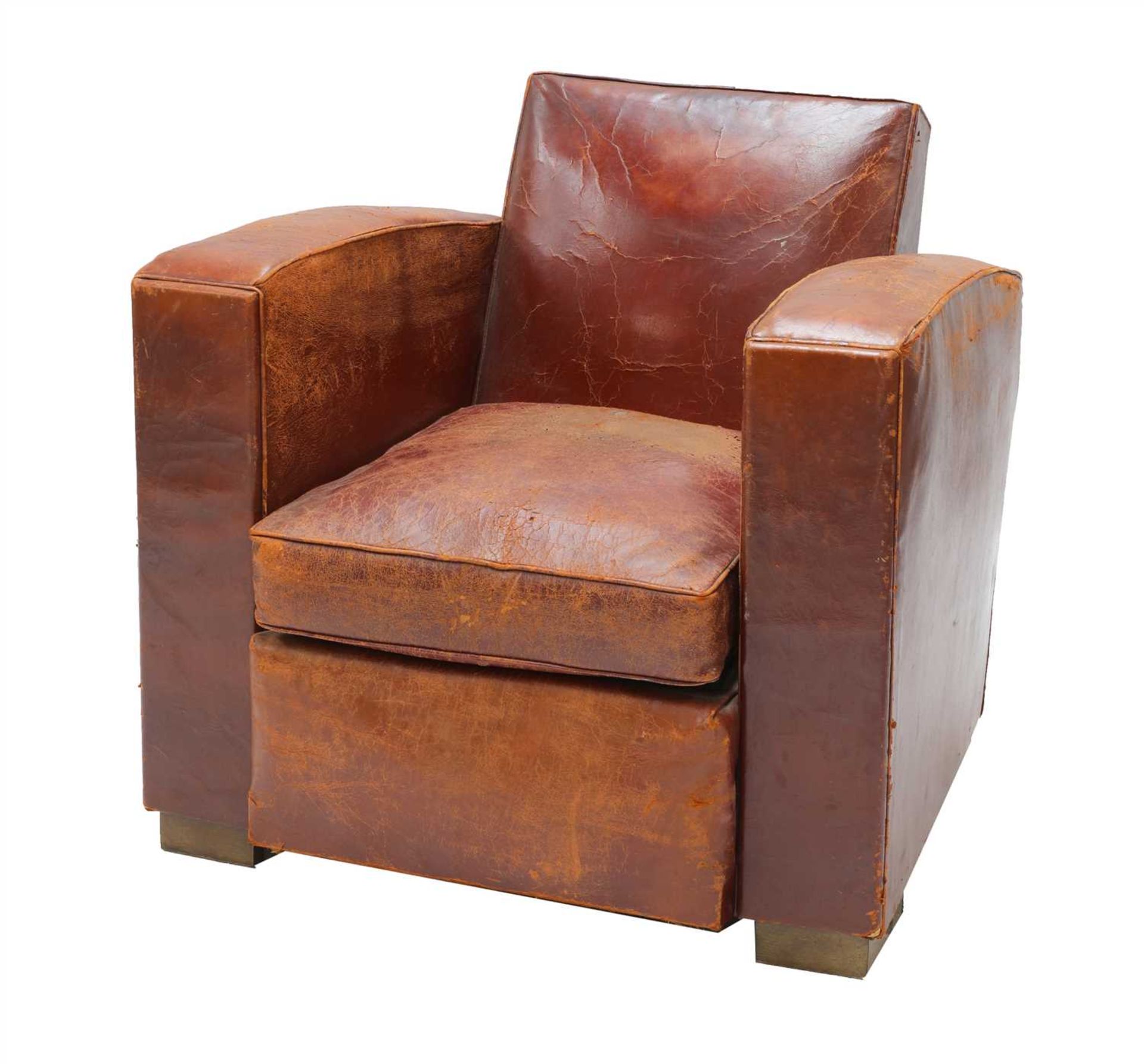 An Art Deco leather club chair,