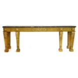 A George III carved and giltwood hall table,