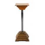 An Art Deco oak wine table or plinth,