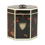 A George lll tortoiseshell caddy,