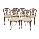 A set of six rosewood parlour chairs,