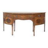 A George III-style mahogany demilune sideboard,
