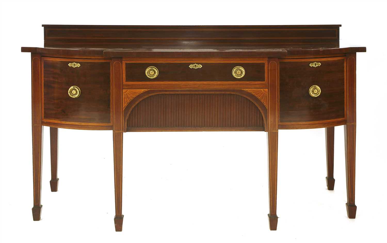 A George III inlaid mahogany sideboard,