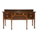 A George III inlaid mahogany sideboard,