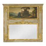 A large French trumeau mirror,