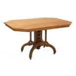 A Gothic Revival golden oak centre table,