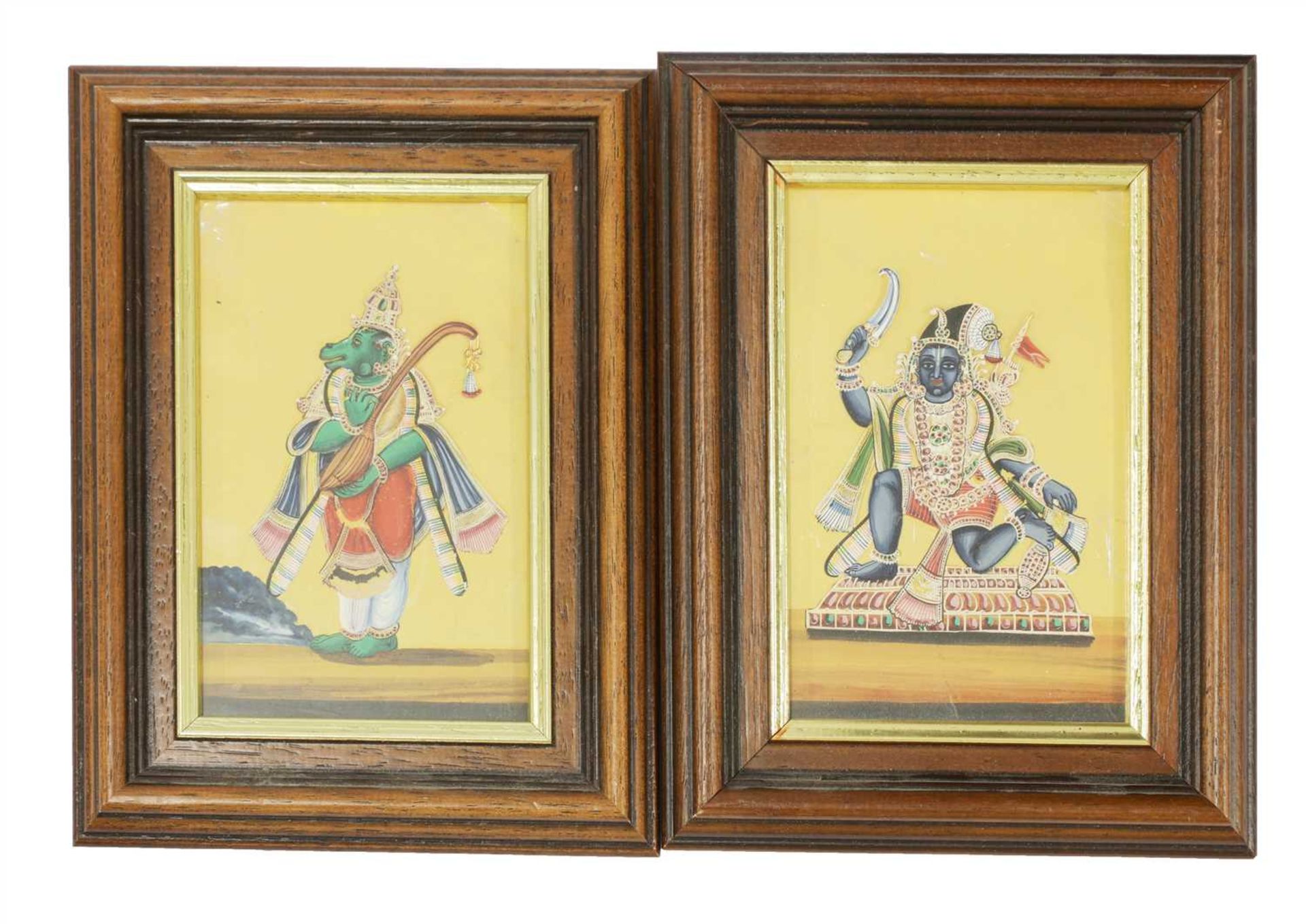 Eight various Indian paintings on mica - Image 2 of 3