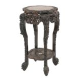 Chinese carved hardwood jardinière stand,