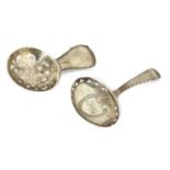 A George III silver caddy spoon,